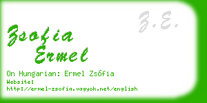zsofia ermel business card